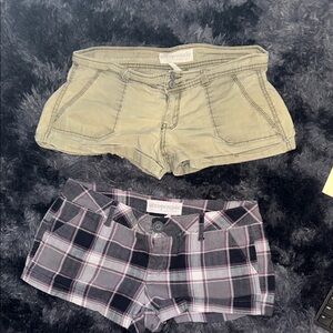 Aeropostale Women's Khaki / Plaid Jean Shorts size 5/6